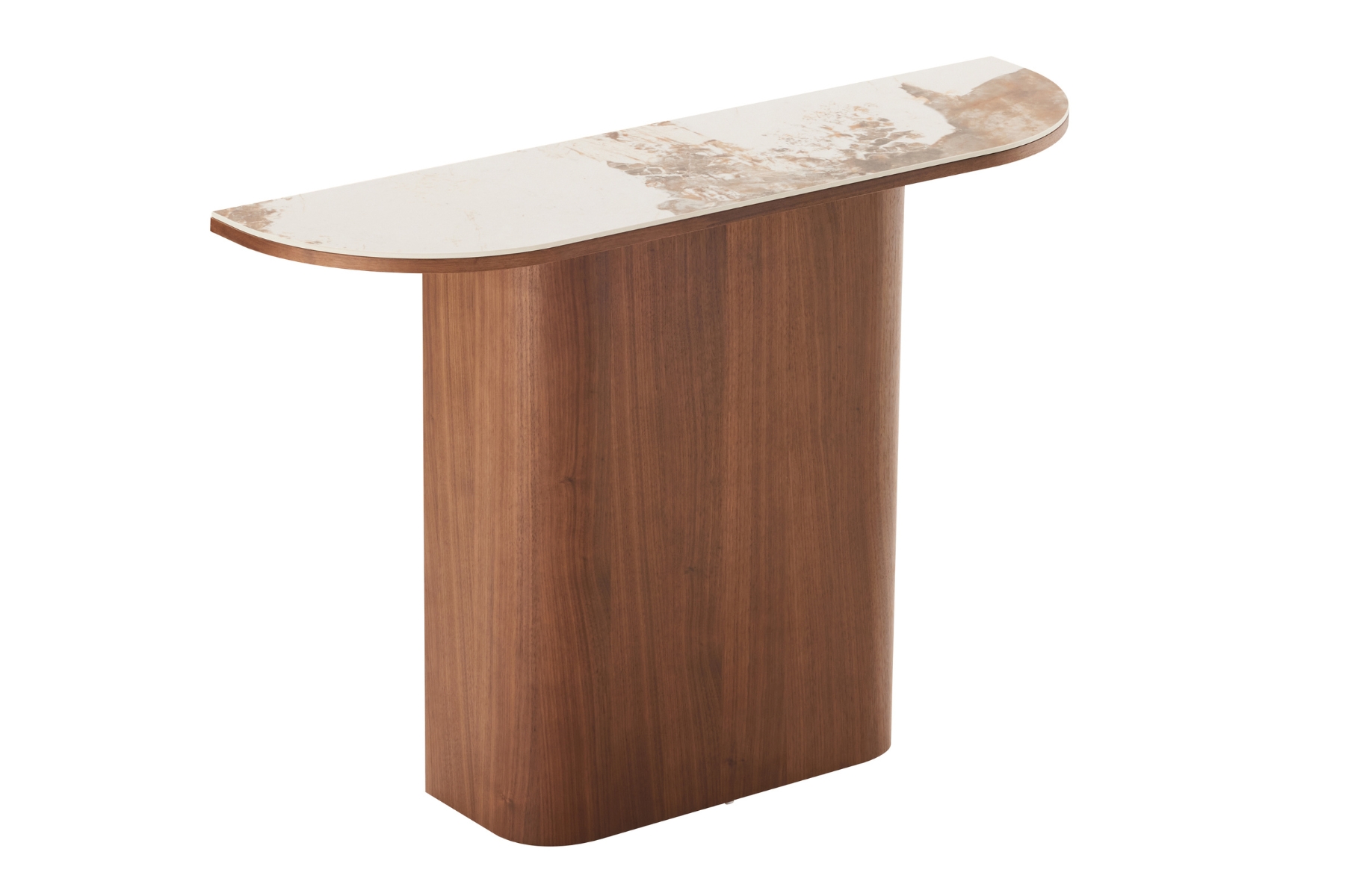1.1m Walnut Veneer Console Table with Pandora Ceramic Top