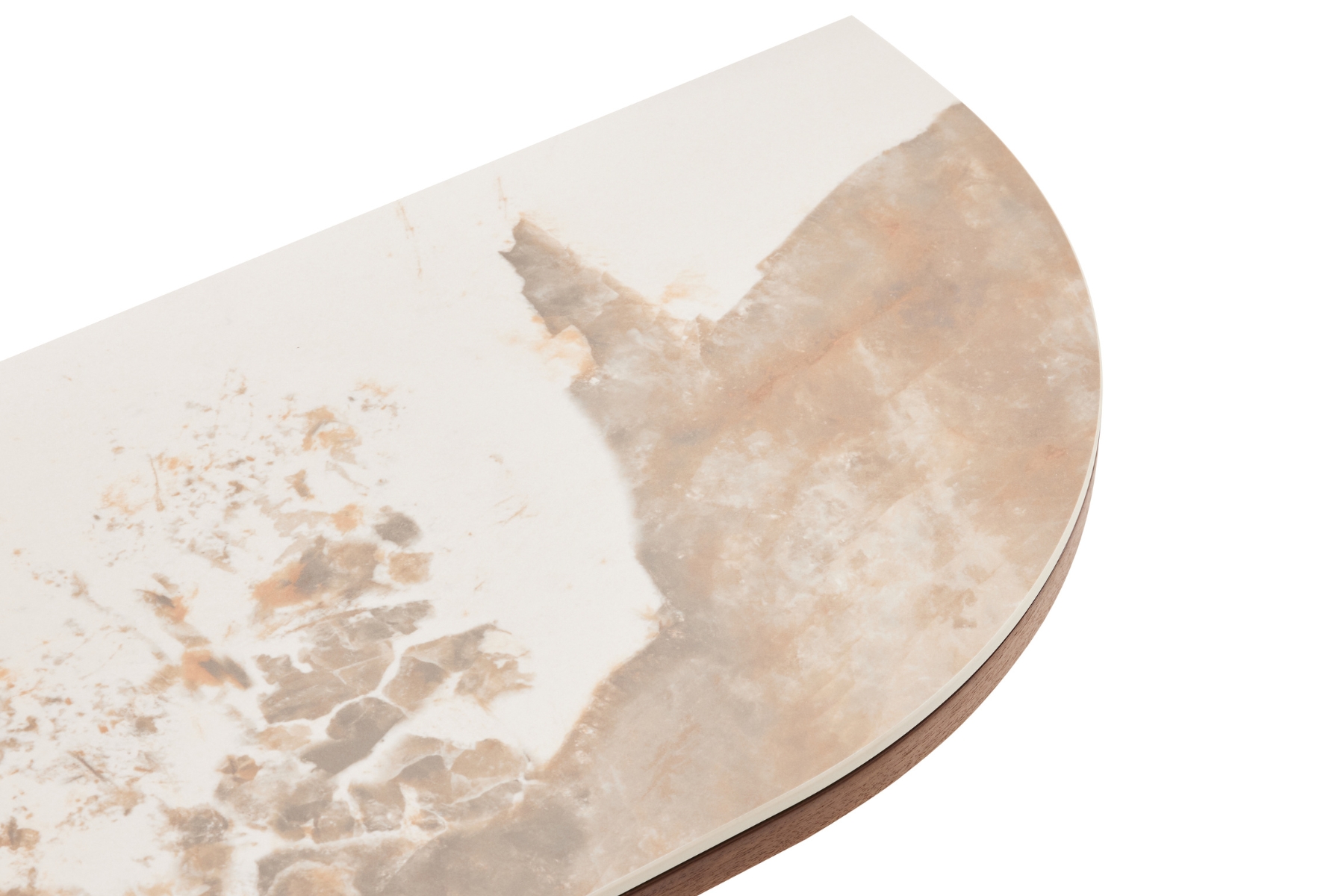 1.1m Walnut Veneer Console Table with Pandora Ceramic Top