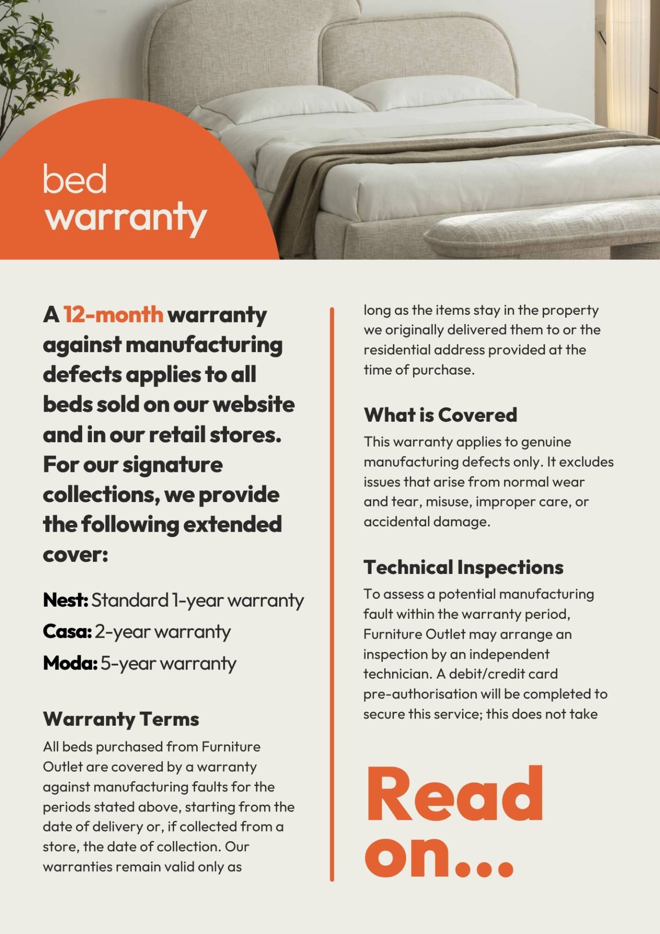 Furniture Outlet Bed Warranty Cover Image