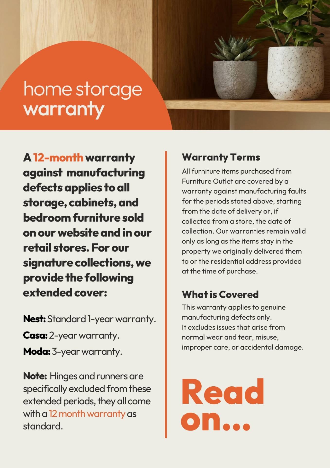 Furniture Outlet Home Storage Warranty Cover Image