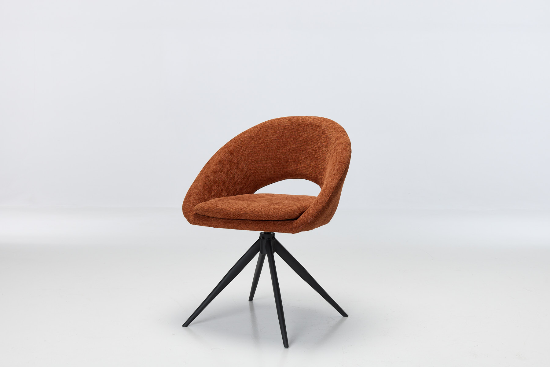 Lucca Swivel Dining Chairs (Set of 2) - 360° Swivel Dining Chairs with Black Metal Legs, Copper Textured Woven Fabric (Set of 2)