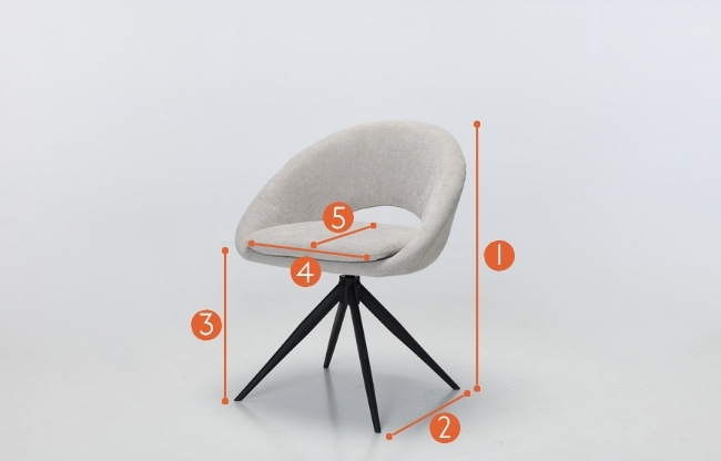 Lucca Swivel Dining Chair measurements