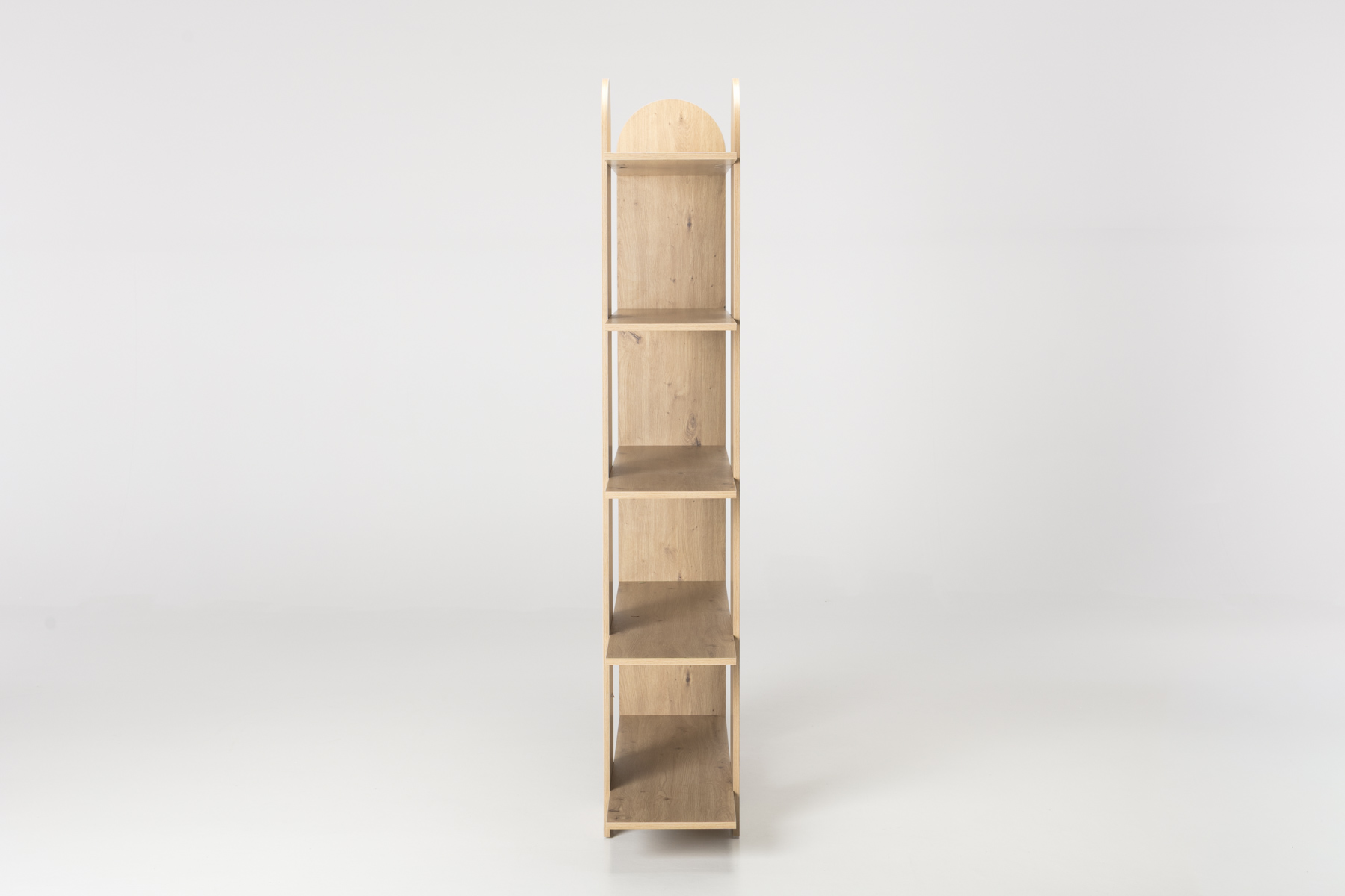 Thyra Bookshelf - 1.88m Tall Oak Effect Bookshelf with Geometric Shelving
