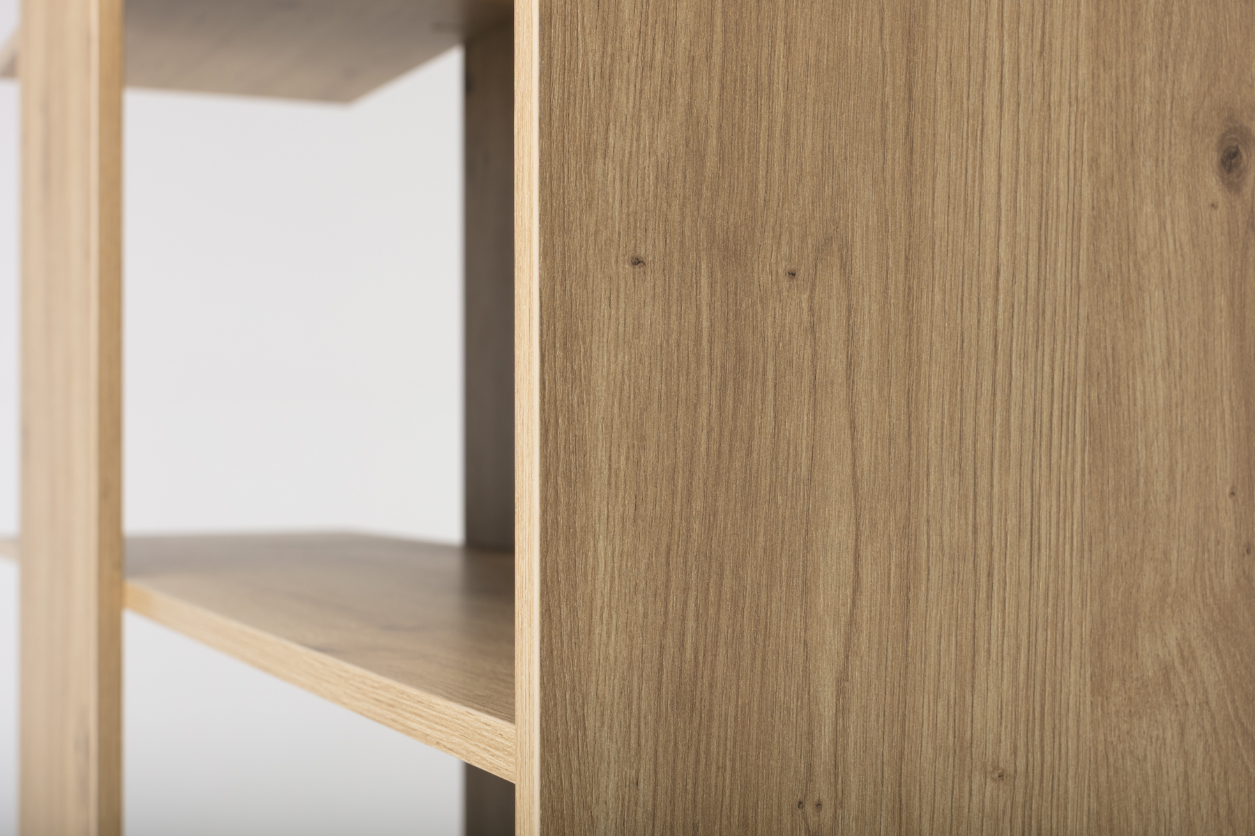 Thyra Bookshelf - 1.88m Tall Oak Effect Bookshelf with Geometric Shelving