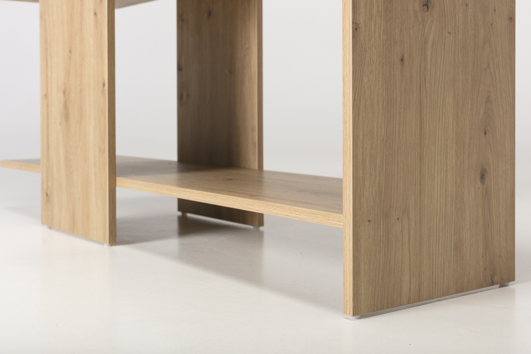 Thyra Bookshelf - 1.88m Tall Oak Effect Bookshelf with Geometric Shelving