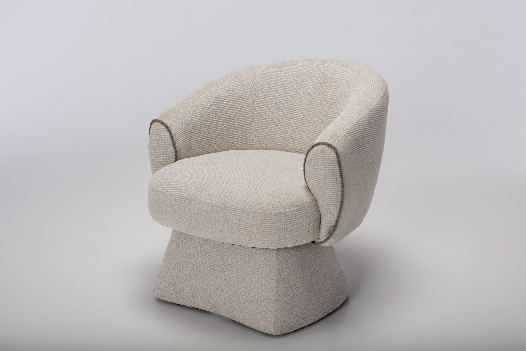 Zuri Swivel Chair - Swivel Accent Chair, Oatmeal Soft Textured Weave Fabric