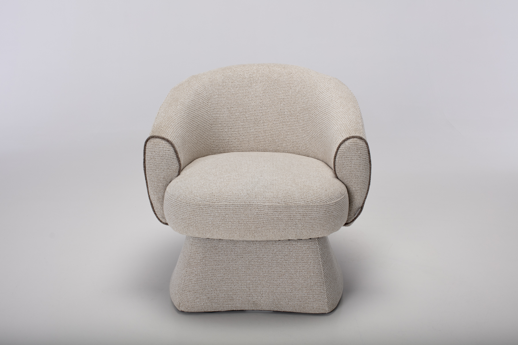 Zuri Swivel Chair - Swivel Accent Chair, Oatmeal Soft Textured Weave Fabric