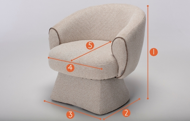 Zuri Swivel Chair measurements