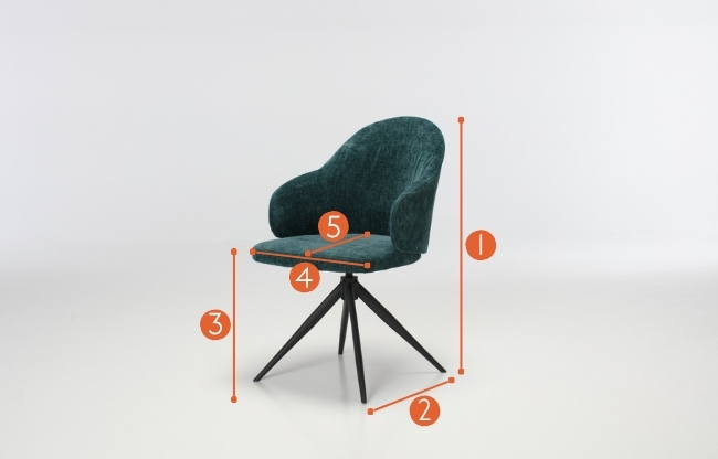 Ravello Swivel Dining Chairs measurements