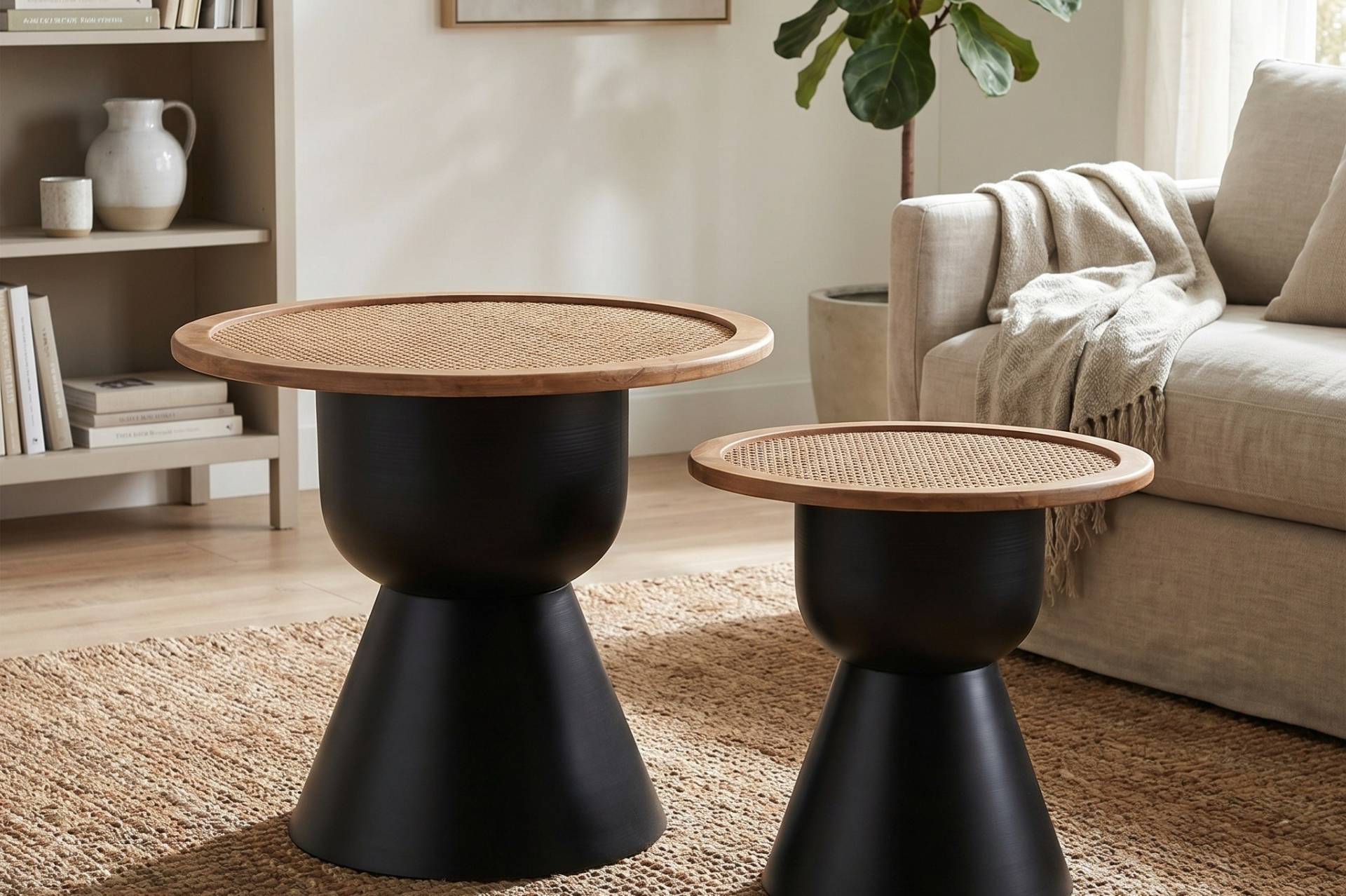 Functional side tables and end tables to position next to a modern sofa