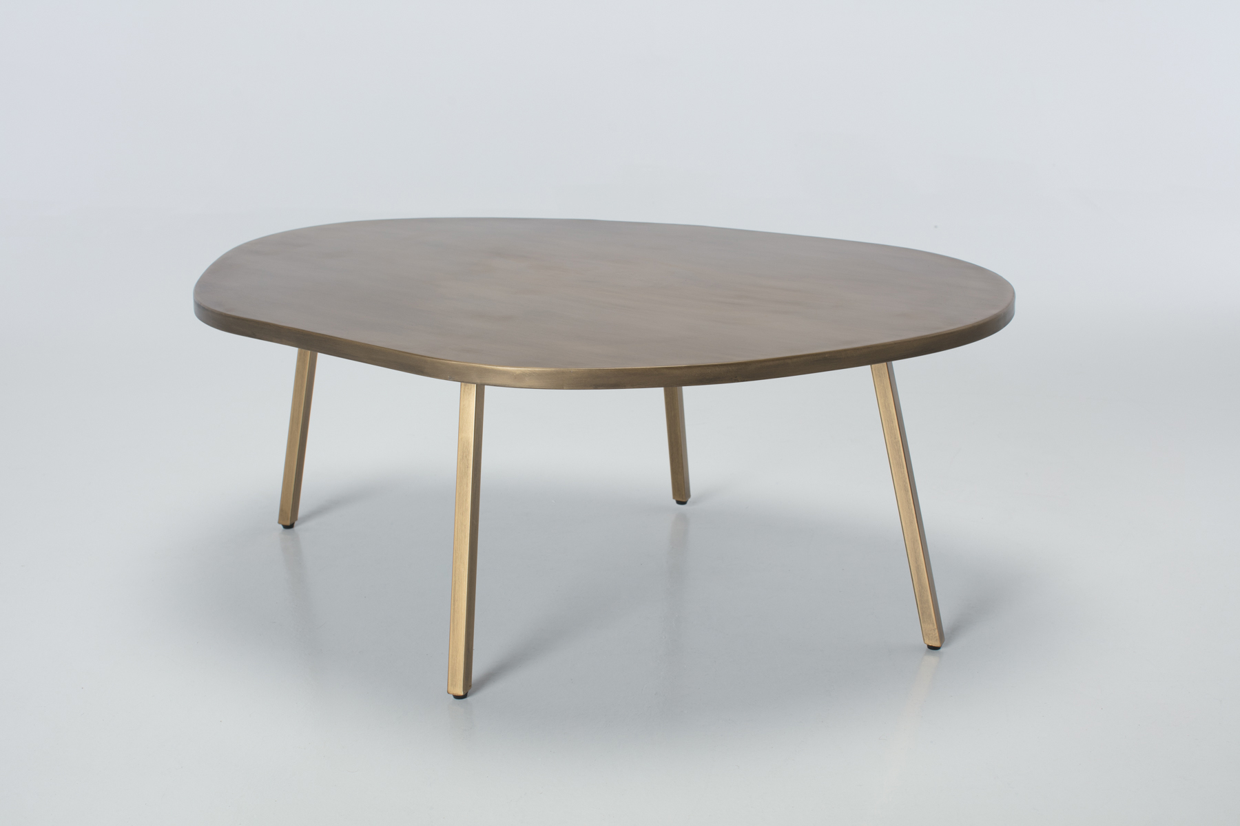 Coffee Table - 99.5cm Brushed Brass Irregular Top Coffee Table