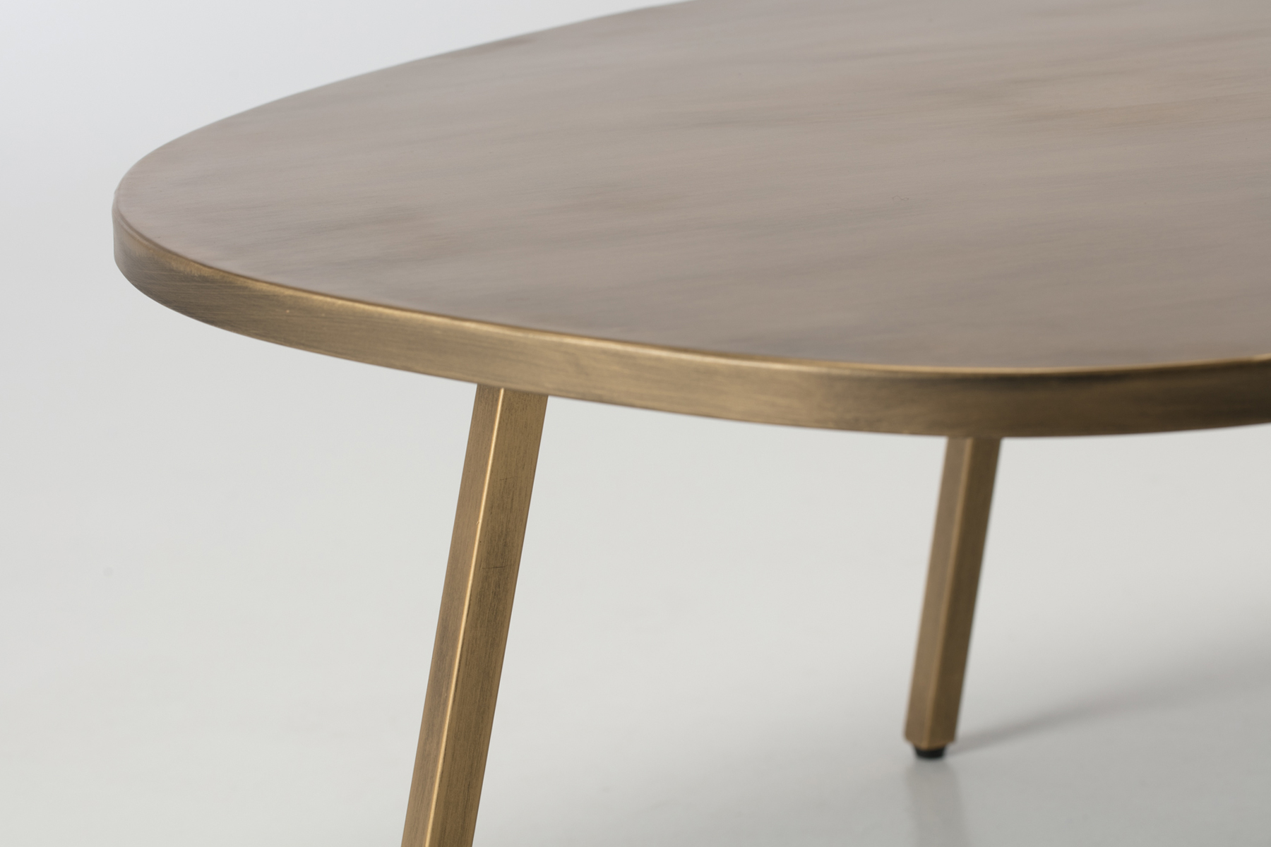 Coffee Table - 99.5cm Brushed Brass Irregular Top Coffee Table