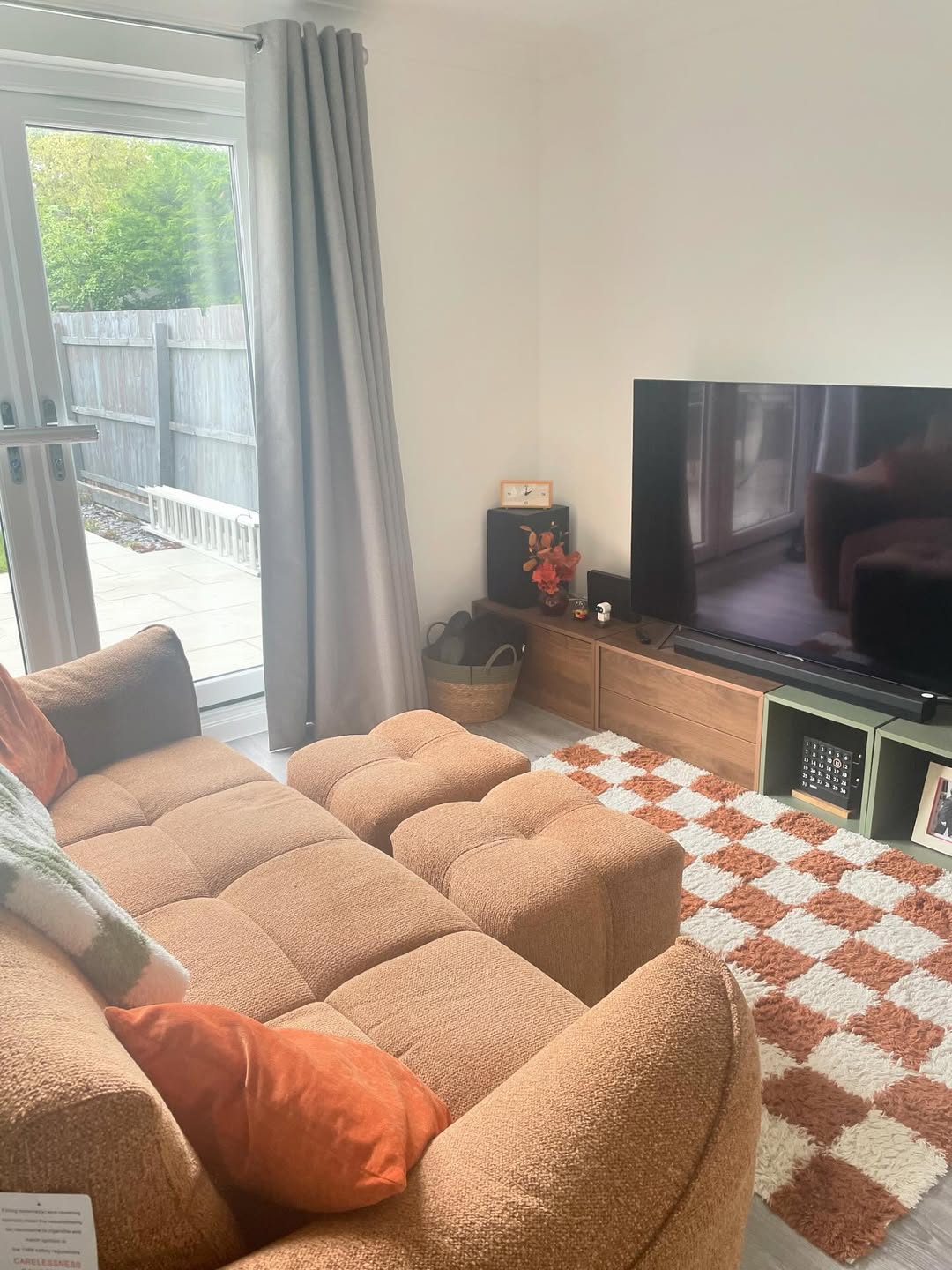 Luna Sofa & Footstools in Copper Chenille by Furniture Outlet customer jadesplaceblog