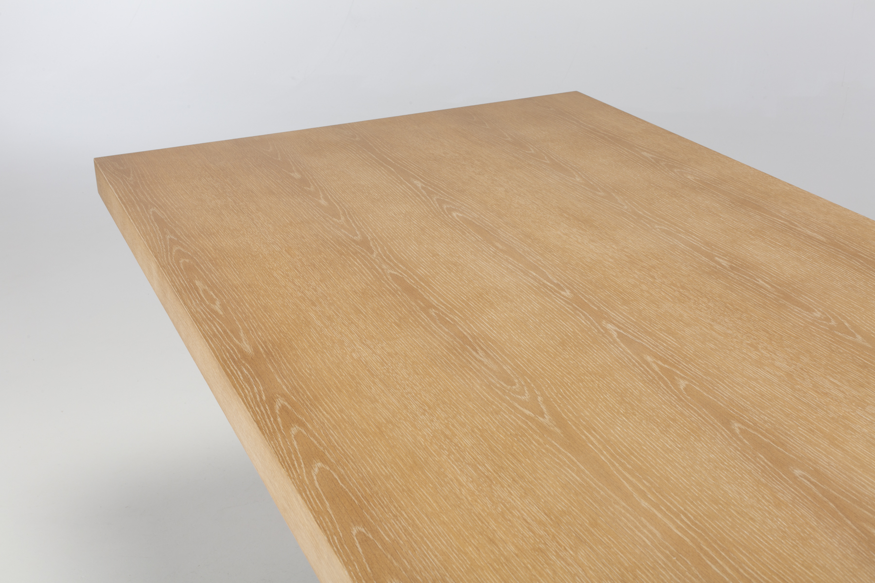 Juniper Dining Table - 1.6m Washed Oak Veneer Dining Table with Black Metal Base