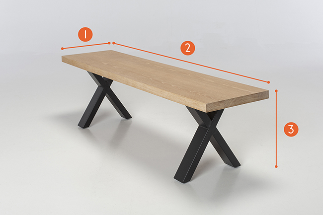 Juniper Dining Bench measurements