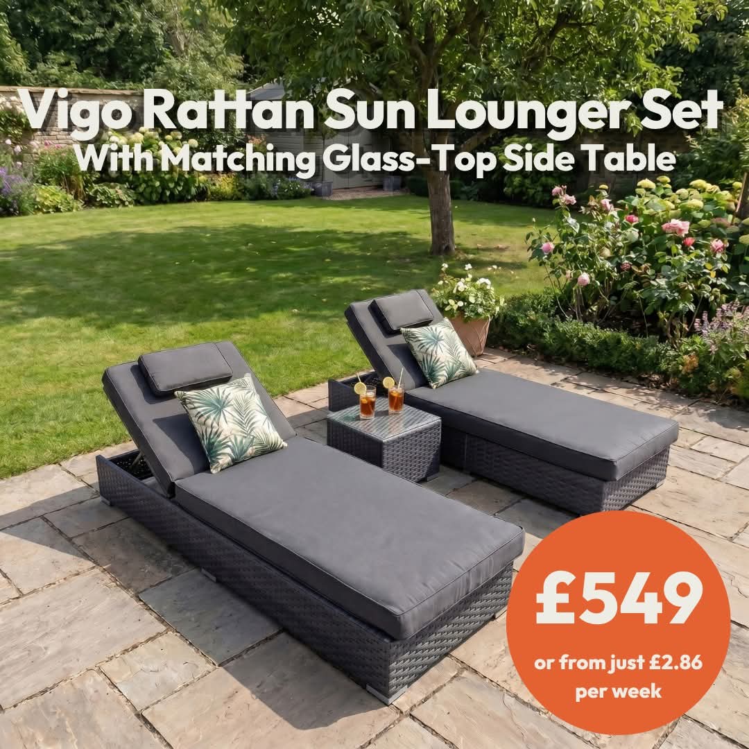 Rattan sun lounger garden set at Furniture Outlet Stores