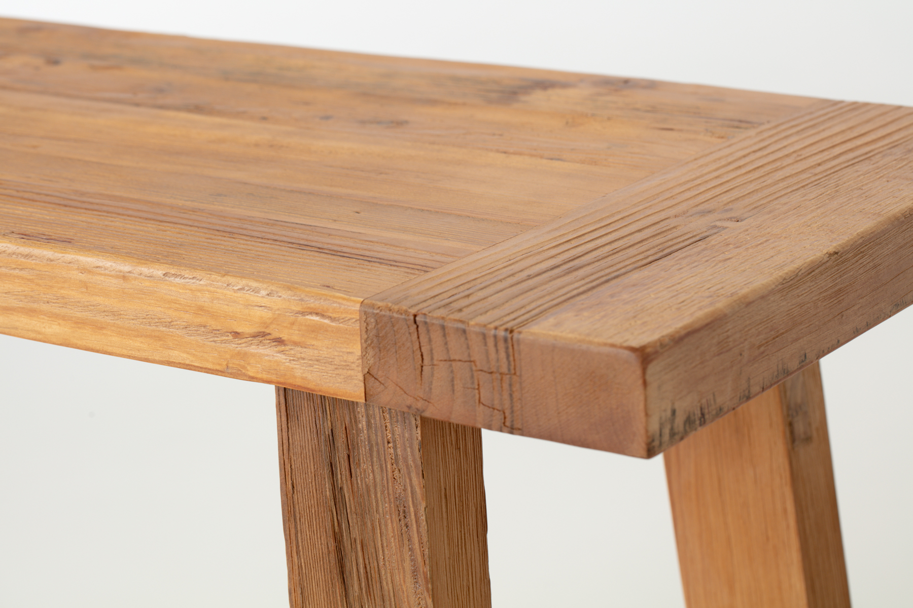 Aubre Console Table - 1.32m Reclaimed Wood Console Table with 2 Lower Shelves