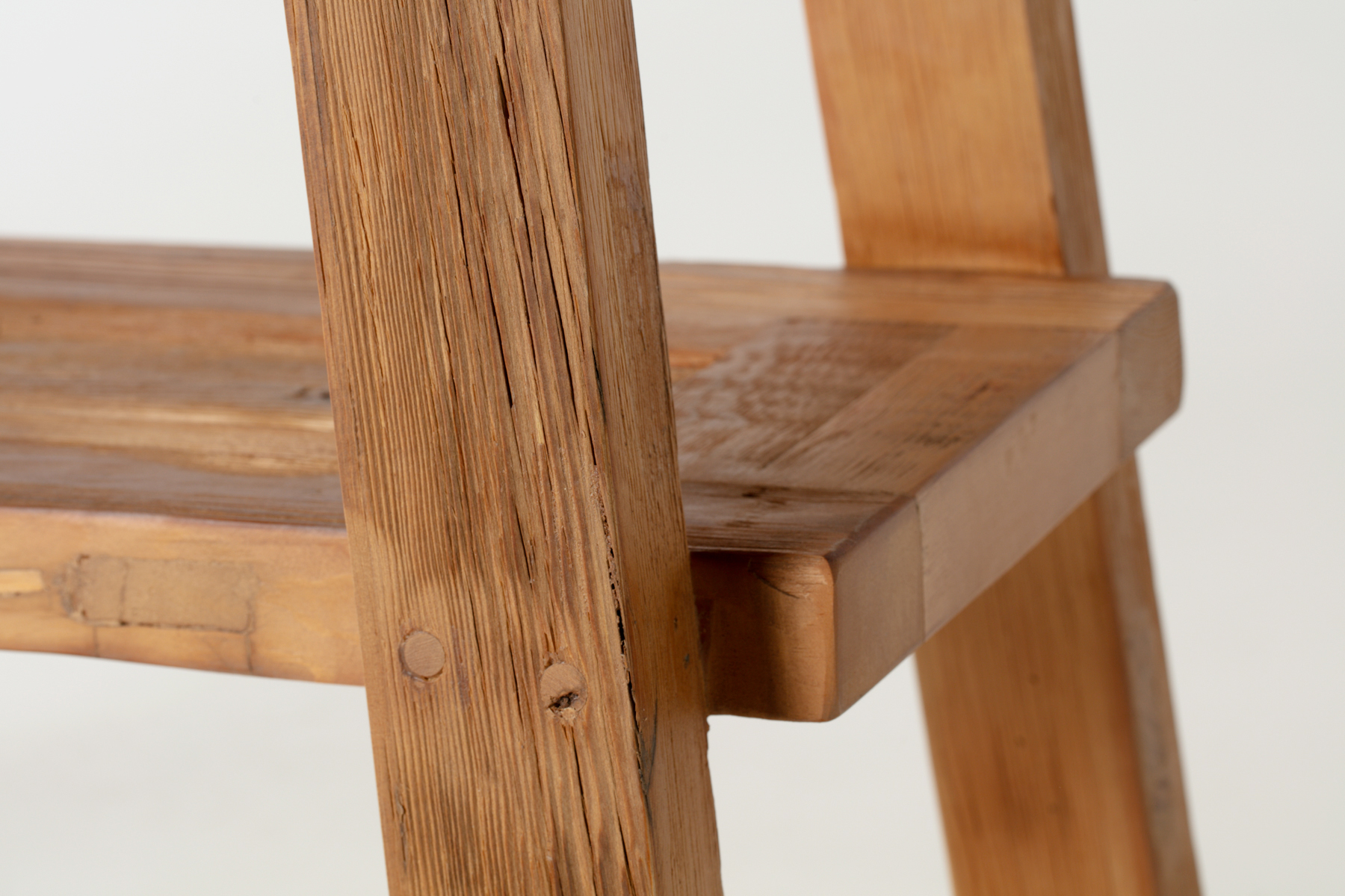 Aubre Console Table - 1.32m Reclaimed Wood Console Table with 2 Lower Shelves