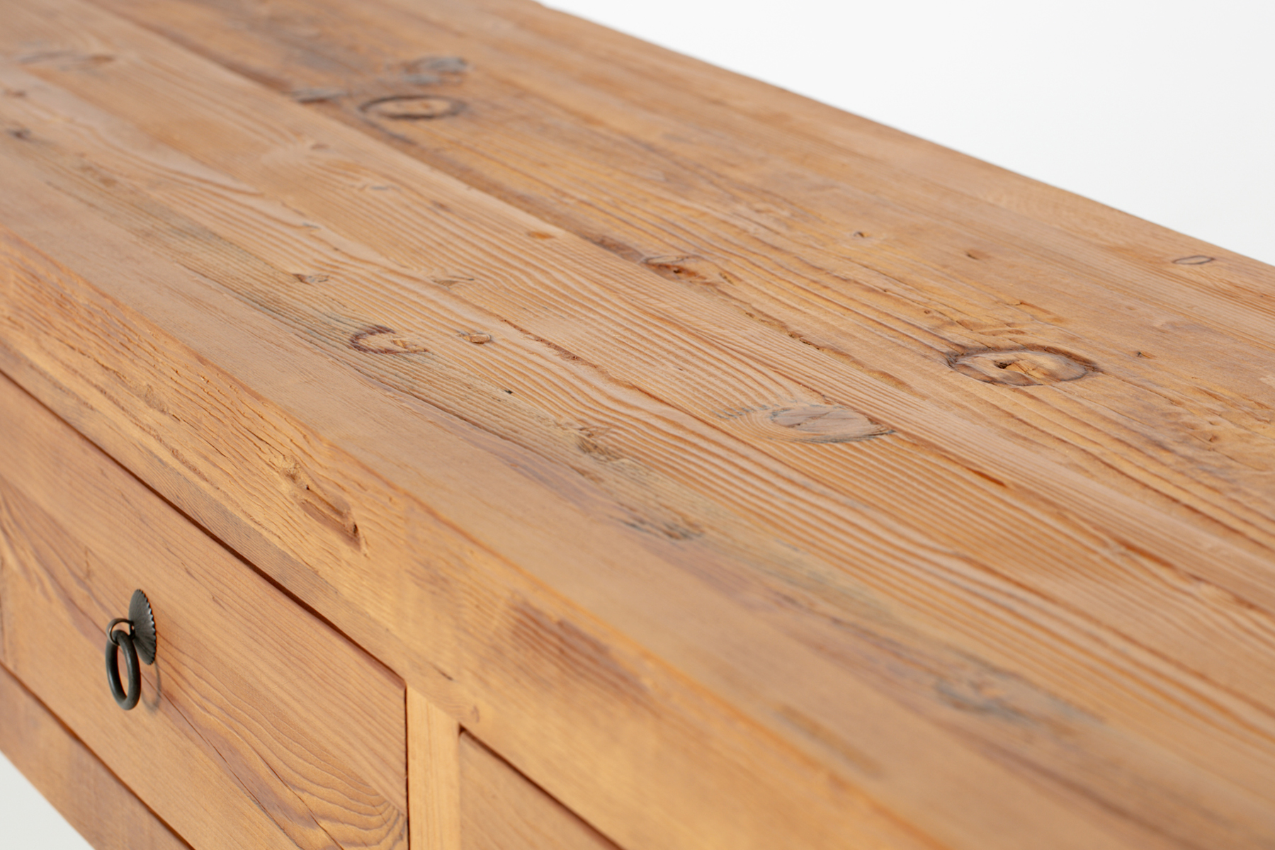 Clement Console Table - 1.7m Reclaimed Wood Console Table With 3 Drawers and Lower Shelf